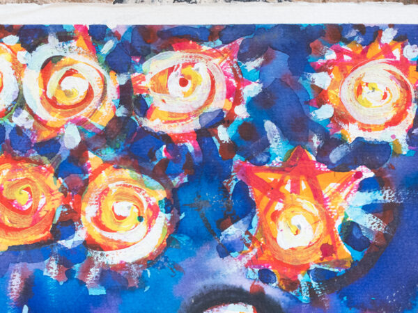 Caracol y estrellas pintura