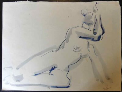 boceto desnudo de mujer en azules nº 23 Antonio García Calvente