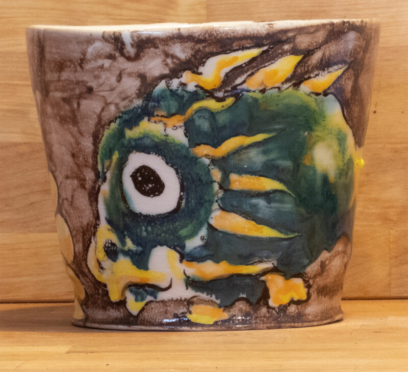 cerámica taoísta dos peces bol