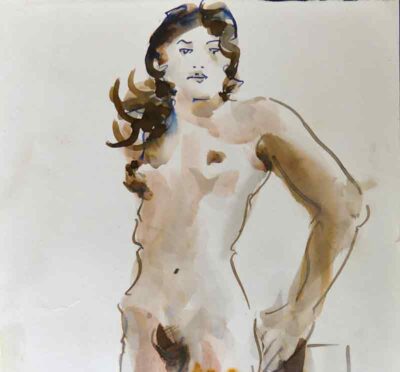 Nude sketches with model