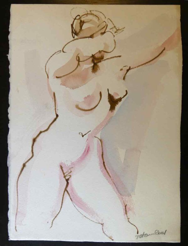 boceto artístico mujer brazos levantados Antonio pintor