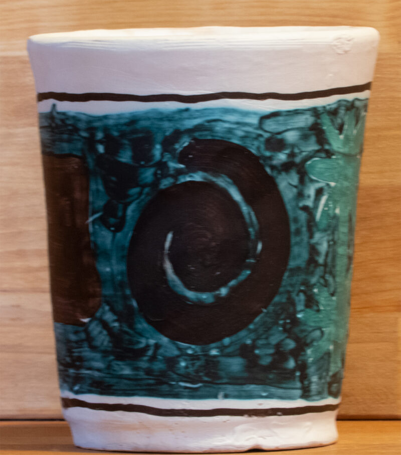 Vaso cerámica tao elementos espiral