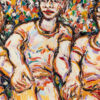 Obra figurativa óleo sobre lienzo detalle Totom