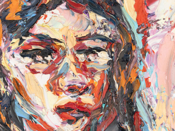 rostro pintura con espátulas de pintor