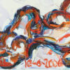 Desnudo mujer brazos al cielo óleo sobre lienzo expresionismo