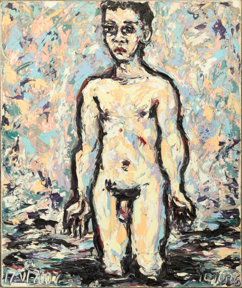 Desnudo de hombre óleo sobre lienzo