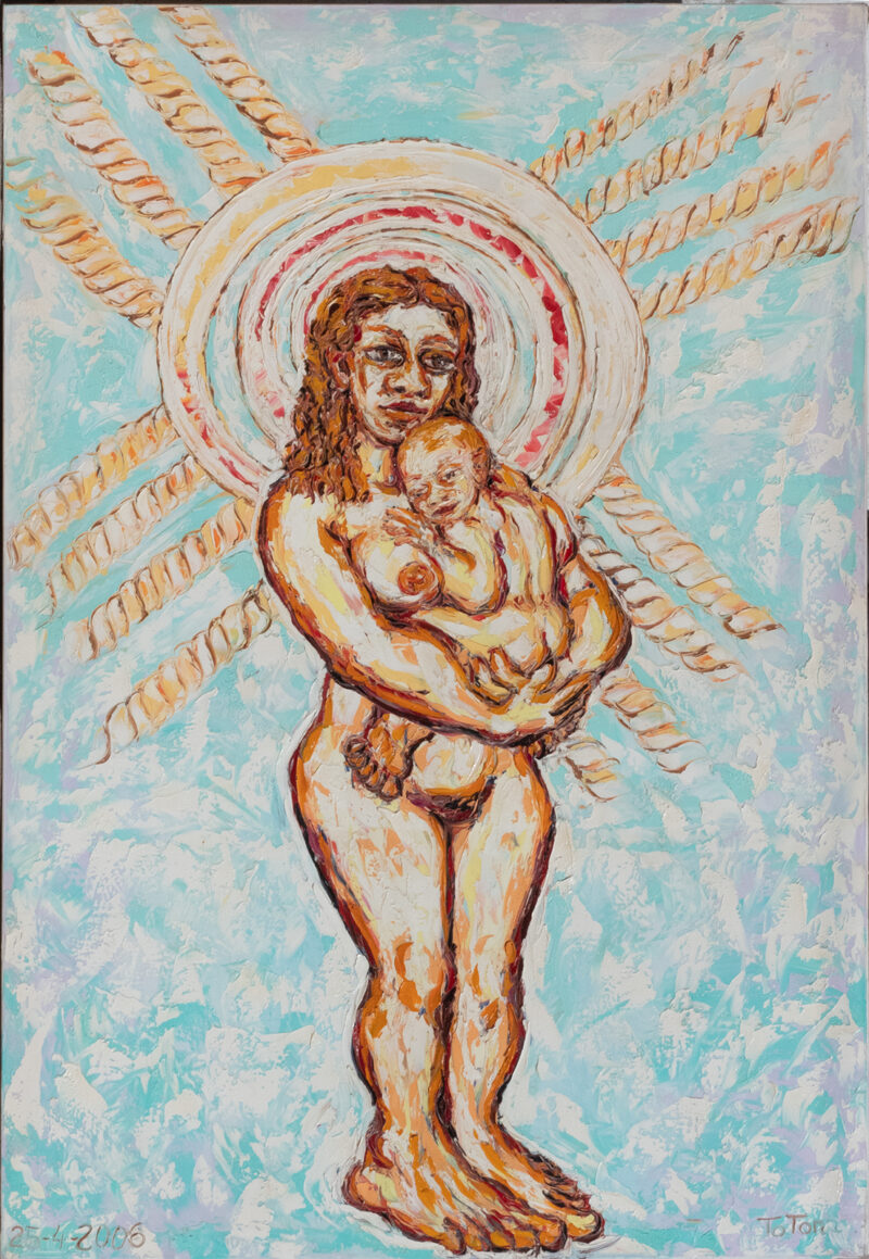 Maternidad óleo sobre lienzo, obra original Antonio García Calvente