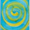 Acuarela espiral azul y amarilla