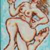 pintura figurativa desnudo mujer corriendo