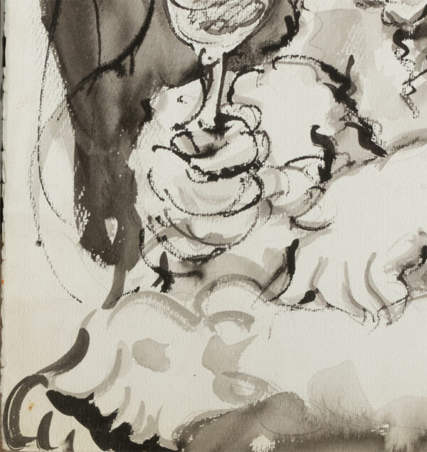 mermaid and minotaur in inks detail