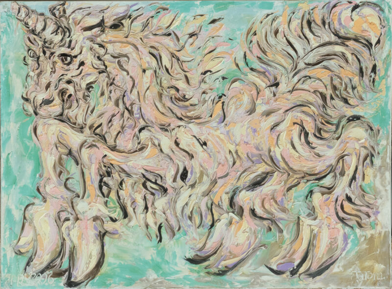 Unicornio pintura abstracta lienzo Totom