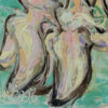 Unicornio pintura abstracta lienzo Totom detalle fecha