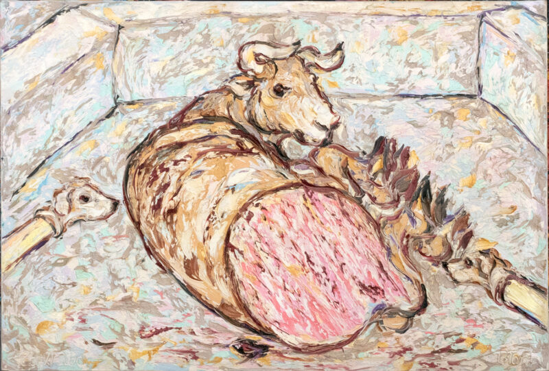 pintura Vaca feliz
