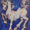 pintura caballo sobre fondo azul Antonio García Calvente