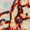 detalle pintura desnudo de mujer sentada óleo