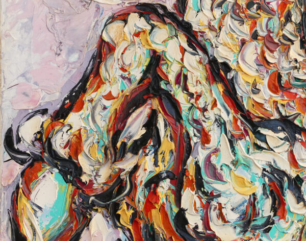 detalle de pintura en caballo al óleo