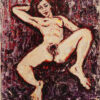 pintura erótica desnudo mujer sobre fondo oscuro