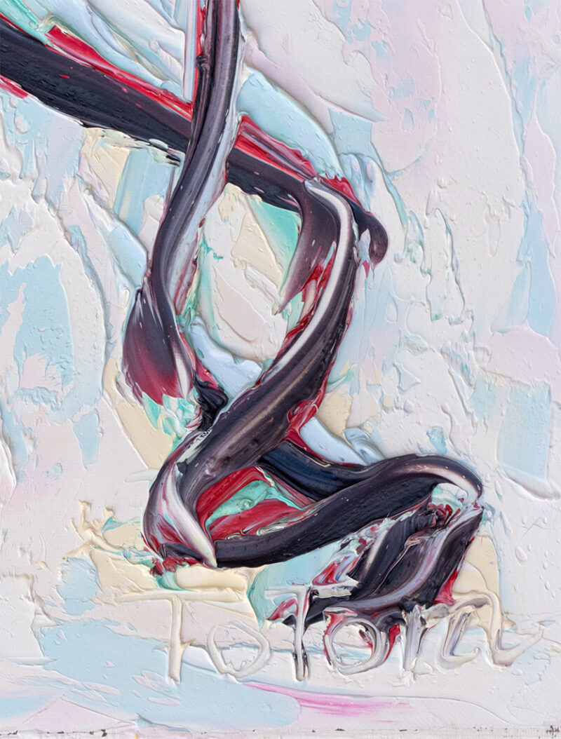 Abstracto movimiento en pareja, pintura de Antonio García Calvente textura