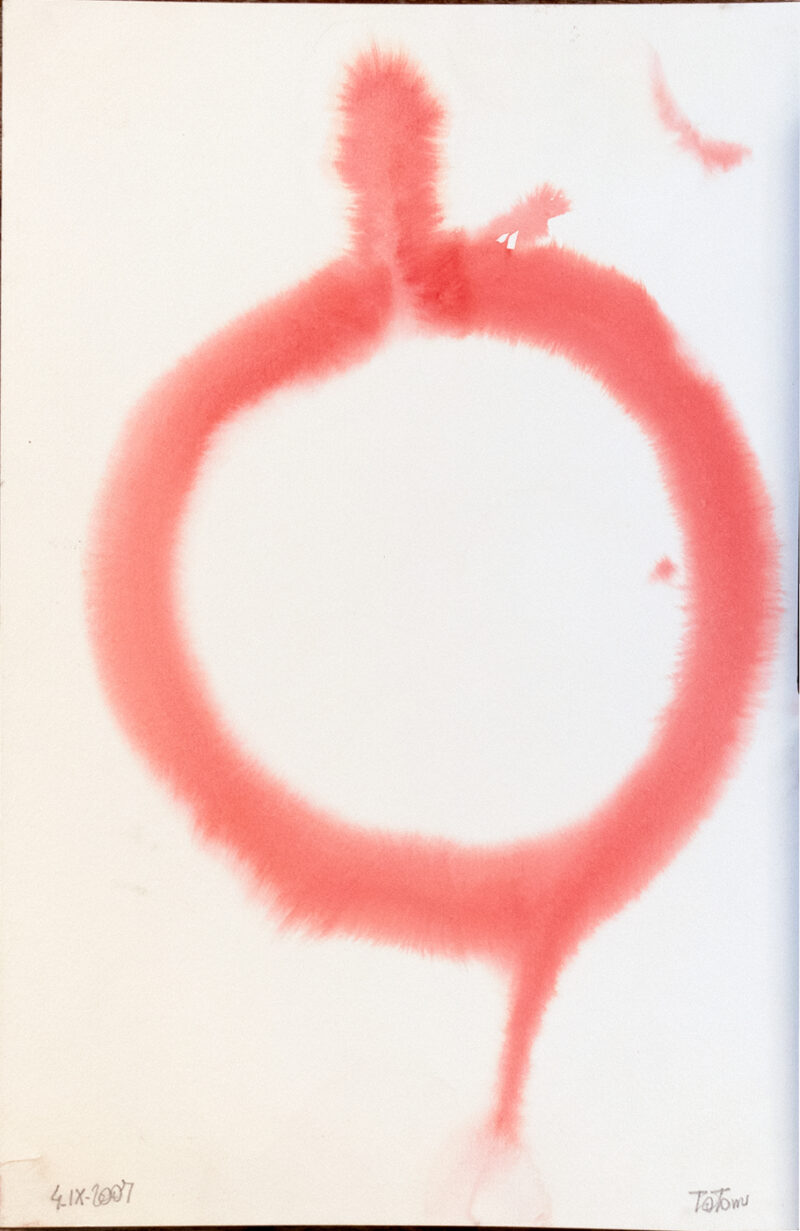 Acuarela taoísta rojo y blanco de Antonio Totom