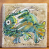 azulejo 10x10cm cerámica artesanal pez Tao