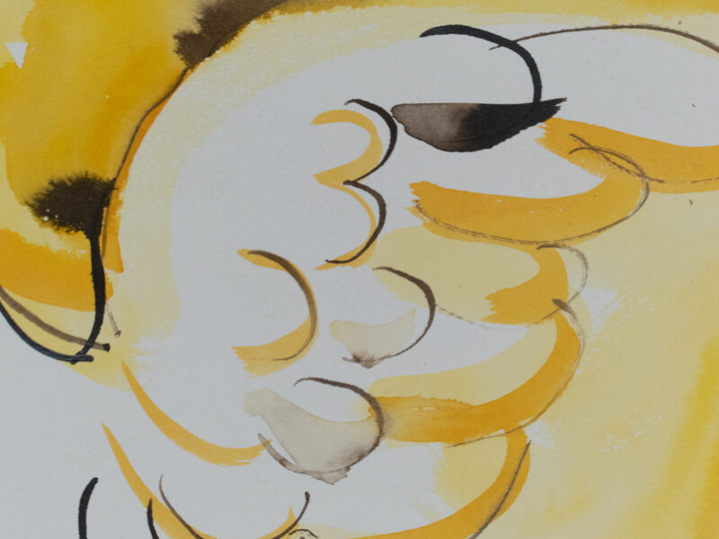 paloma amarilla acuarela, pintura alquímica simbolista