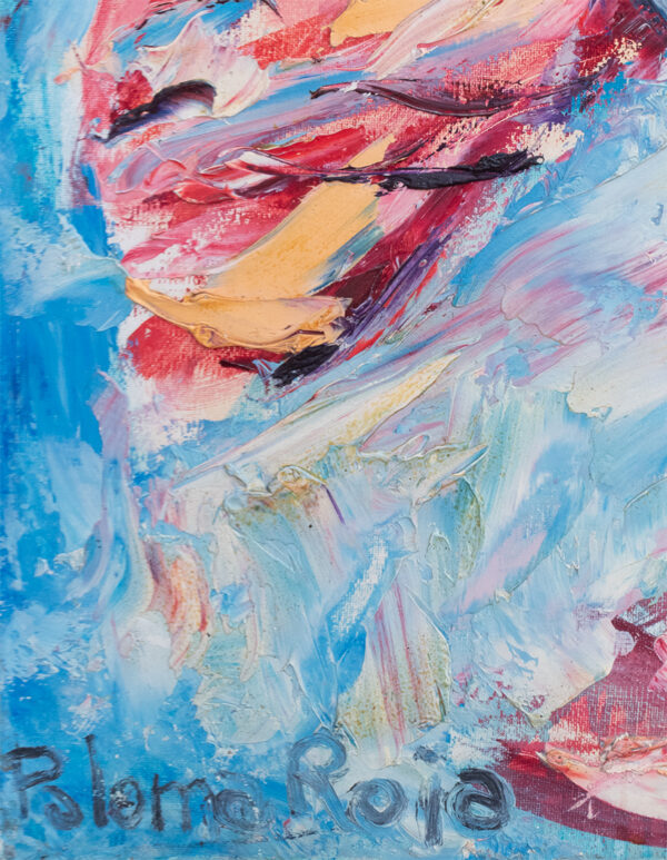 Paloma roja pintura expresionista
