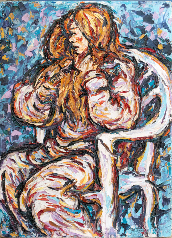 Pintura expresionista Mujer peinandose