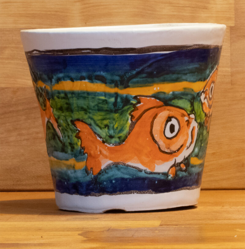 Taza peces cerámica Tao
