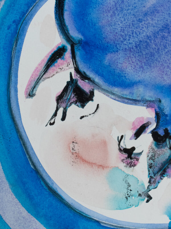 luna acuarela, alquímia, azul. Antonio García Calvente