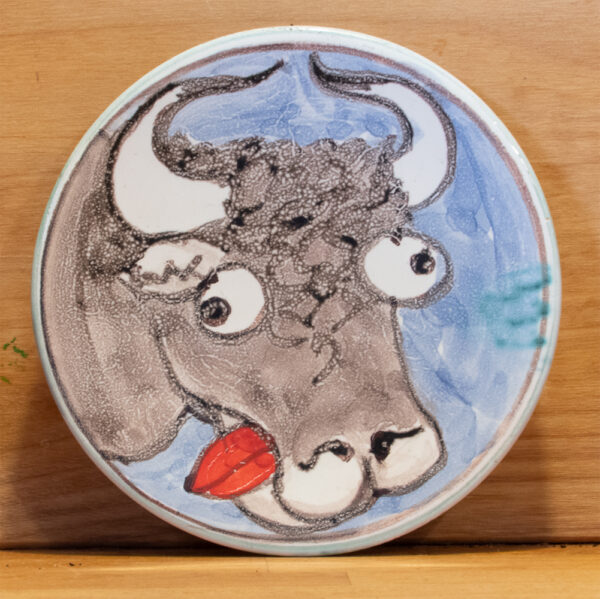 Mini plato cerámica toro loco