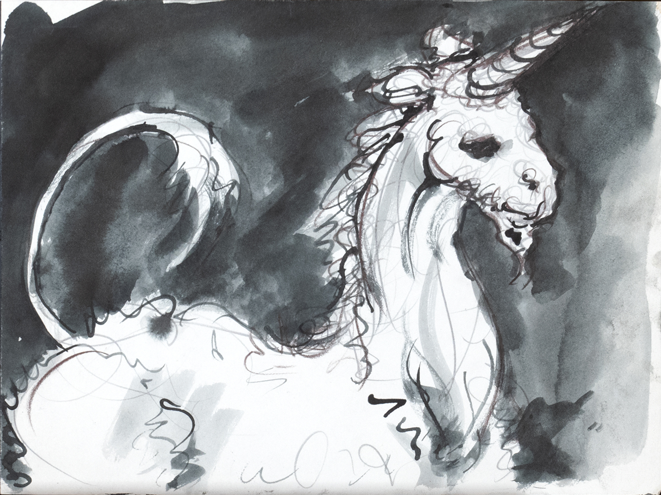 pintura de unicornio con tintas